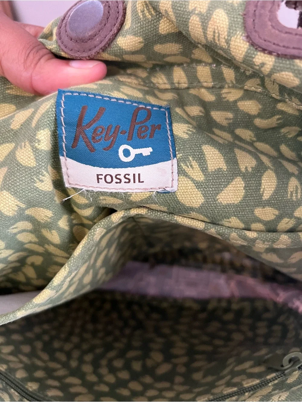 Fossil Key-Per Cityscape Print Canvas Tote Shoulder Bag